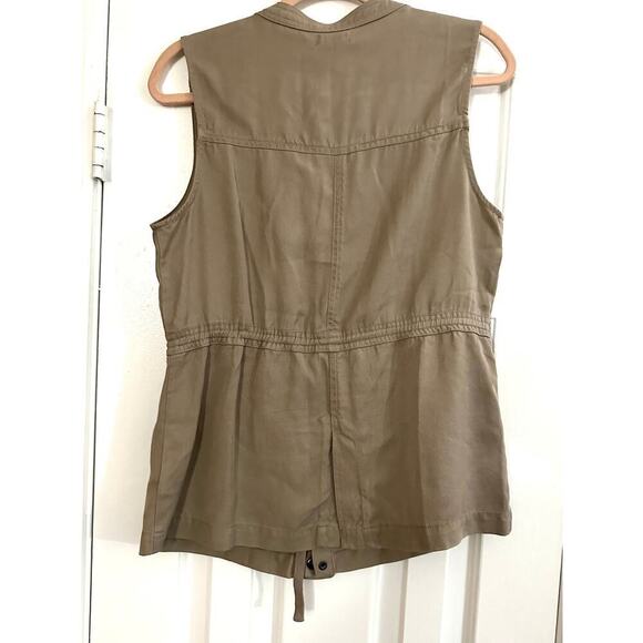 GENTLE FAWN Tan Beige Khaki Cargo Sleeveless Vest Stitch Fix Tencel - Sz XS NWT - Picture 3 of 4